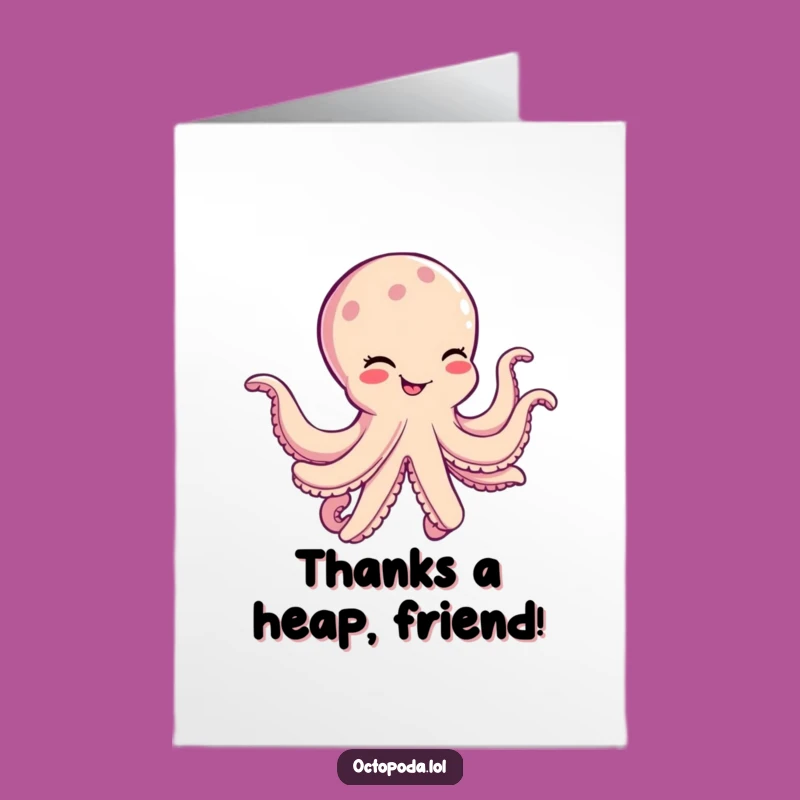 Free Printable Thank You Card: Goofy Octopus Dance, Humorous Downloadable Greeting for Expressing Gratitude