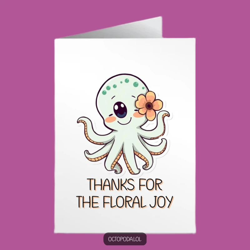 Free Printable Thank You Card: Dancing Octopus Gratitude, Downloadable Cheerful Gift