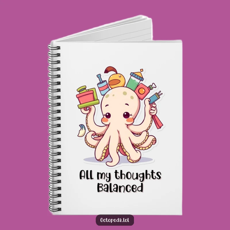 Funny Balancing Octopus Notebook - Determined Journal, Perfect Funny Gift!