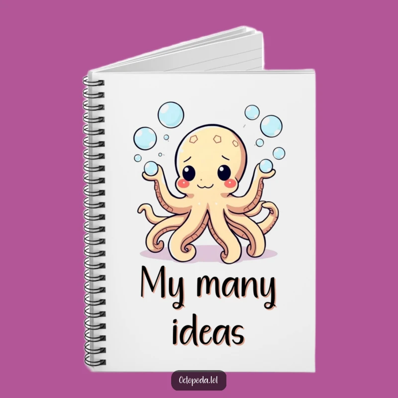 Funny Bubbly Octopus Notebook - Journal Juggling Bubbles Pages for Ideas
