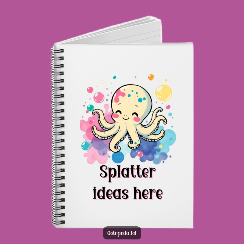 Funny Octopus Ink Splatter Notebook: Doodle and Dream with Humor
