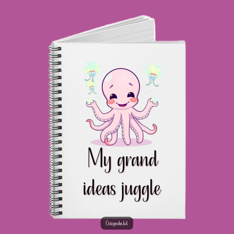 Funny Octopus Juggling Jellyfish Notebook for Creative and Humorous Notes