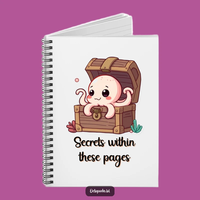 Funny Octopus Treasure Chest Notebook, Humorous Gift for Curious Minds