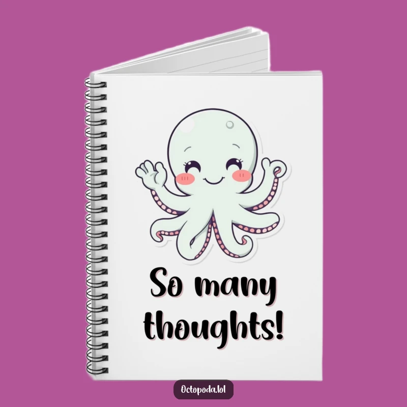Funny Octopus Waving Hello Notebook, Humorous Gift for Friendly Note-Taking