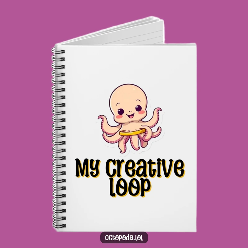 Funny Wiggling Octopus Hula Hoop Notebook, Humorous Gift for Active Note-Taking