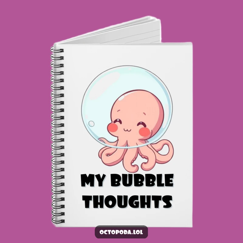 Funny Shy Octopus Notebook: Blushing Character Hiding, Perfect Funny Journal Gift