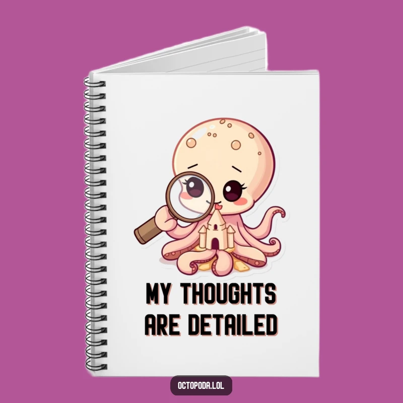 Funny Baby Octopus Magnifying Glass Notebook for Detailed Notes