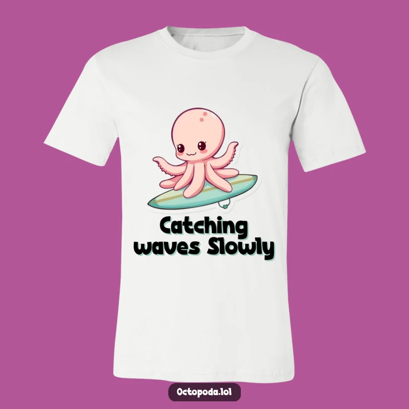 Funny Bubble Surfing Octopus T-Shirt - Ocean Rider Tee, Perfect Funny Gift!
