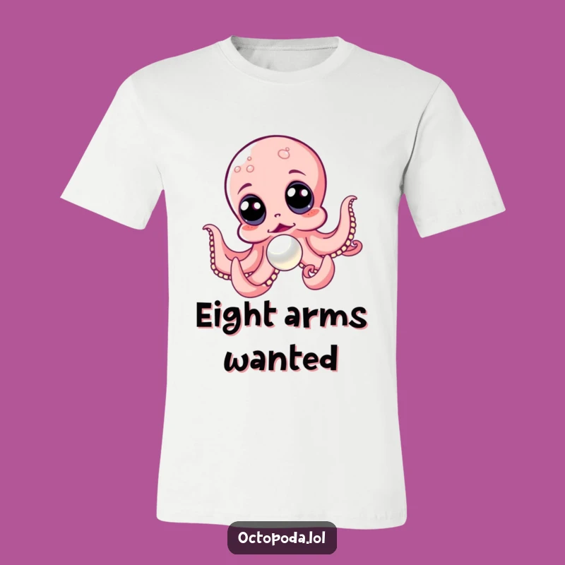 Funny Octopus Chasing Pearl T-Shirt: Wear Your Excitement with this Joyful Graphic Tee!