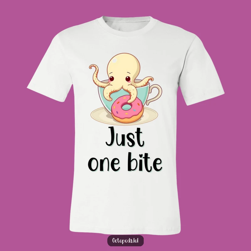 Funny Octopus Teacup Donut T-Shirt - Hilarious Gift for Foodie Friends