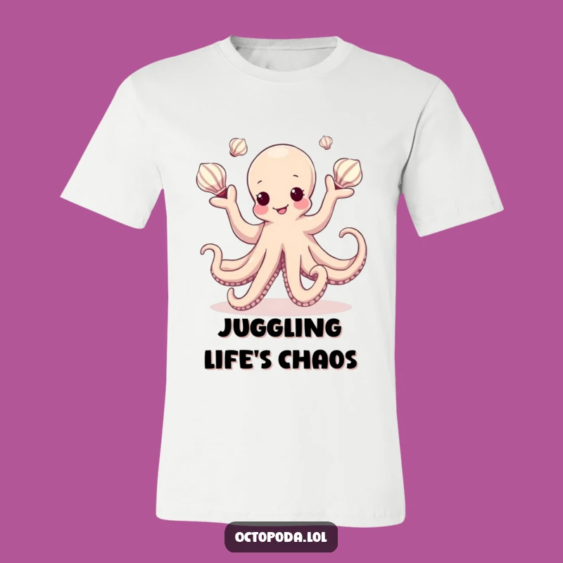 Funny Kawaii Octopus Dancing Seashells T-Shirt: Show Off Your Graceful Moves!