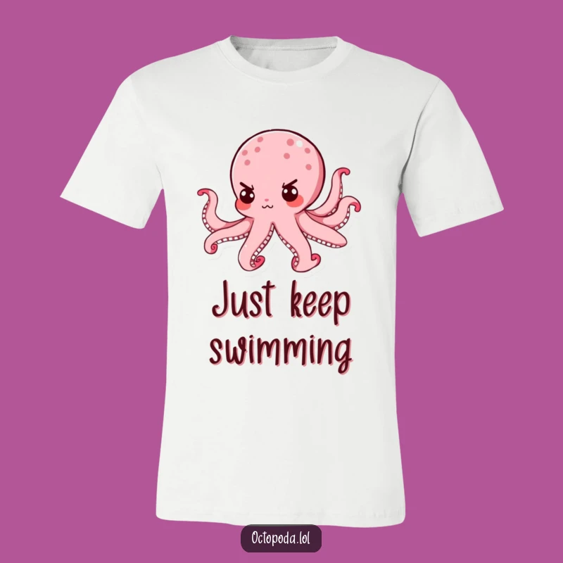 Funny Determined Octopus T-Shirt: Show Your Tiny, Fierce Expression with This Hilarious Tee