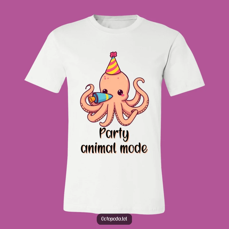 Funny Party Octopus Horn T-Shirt - Hilarious Gift for Party Animals