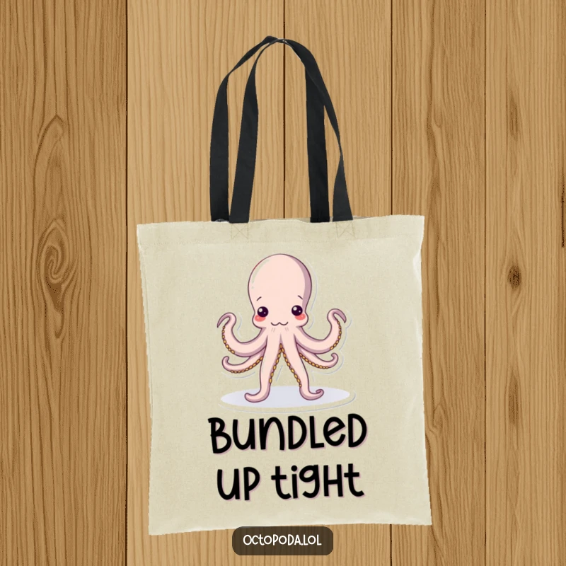 Funny Yoga Octopus Tote Bag: A funny tote bag featuring an octopus in a comical, twisted yoga pose, great for carrying yoga gear.