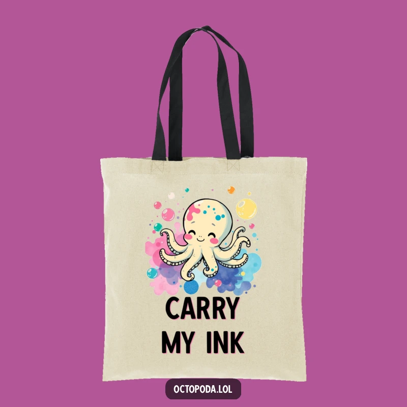 Funny Octopus Ink Splatter Tote Bag: Carry Your Playful Spirit