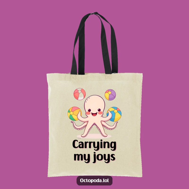 Funny Octopus Juggling Tote Bag - Beachy Carryall for Fun