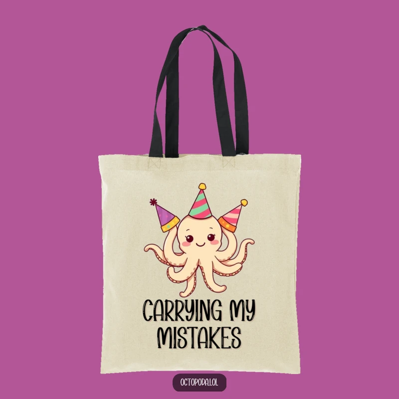 Funny Tangled Octopus Tote Bag: Party Hat Character Tote, Stylish and Funny Gift