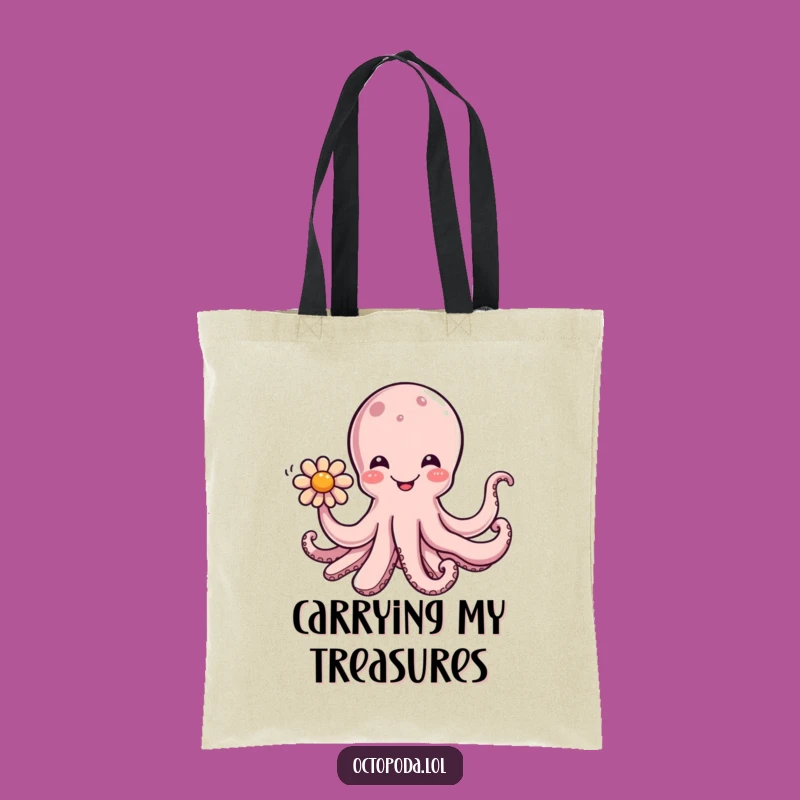 Funny Octopus Flower Tote Bag - Chic Cephalopod Carrying Bloom