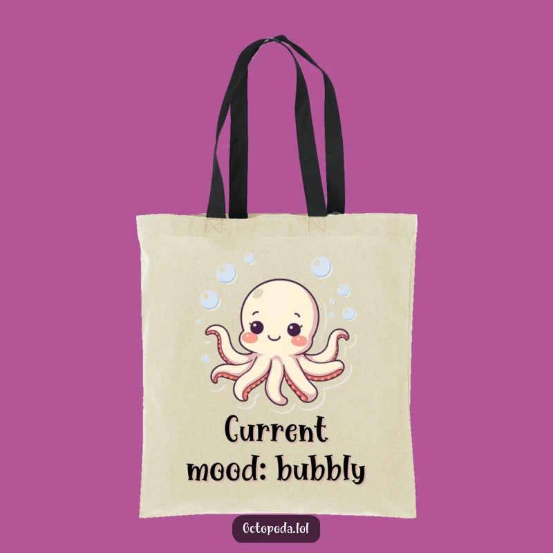 Funny Octopus Tote Bag: Bubbly Ocean Friend, Durable & Stylish Funny Gift for Everyday