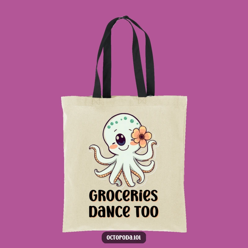 Funny Dancing Octopus Flower Tote Bag Carry Your Happiness Around
