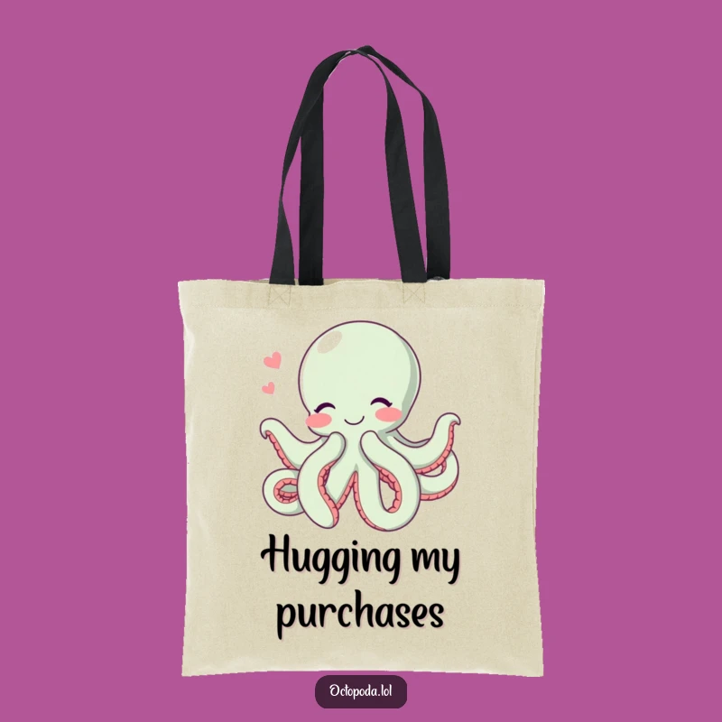 Funny Hugging Octopus Tote Bag: Adorable Cephalopod Carryall for Love Enthusiasts