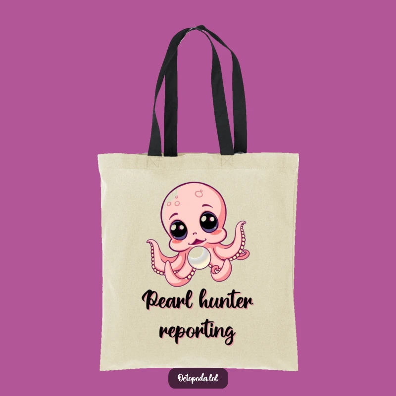 Funny Octopus Chasing Pearl Tote Bag: Carry Your Treasures with This Charming Accessory!