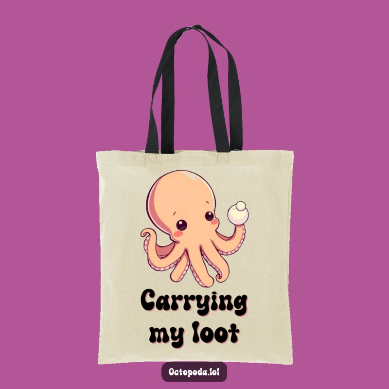 Funny Octopus Pearl Tote Bag: Carry Your Discoveries with Funny Gift