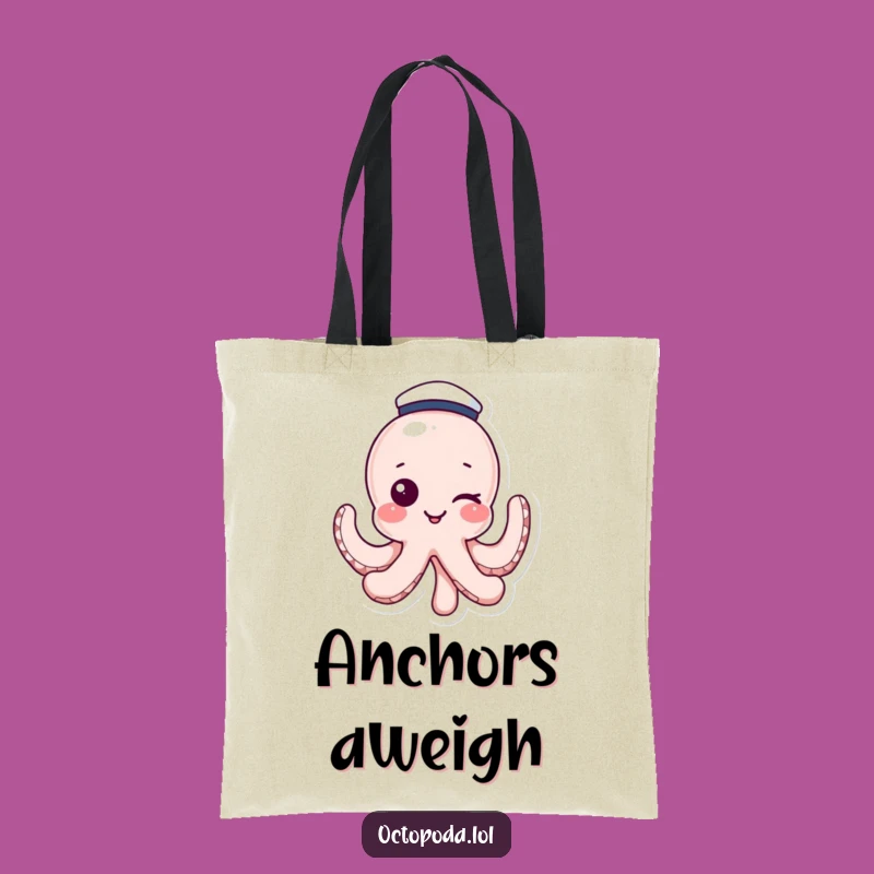 Funny Octopus Sailor Tote Bag: Winking Charm, Perfect Humorous Gift