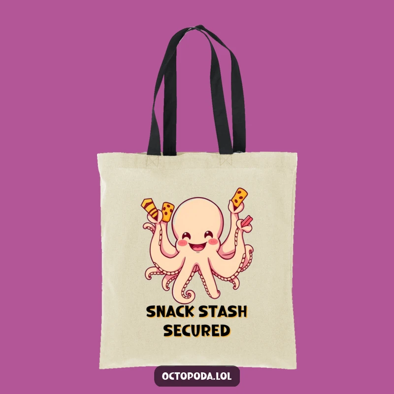 Funny Octopus Snack Attack Tote Bag: Carry Your Goodies in Style!