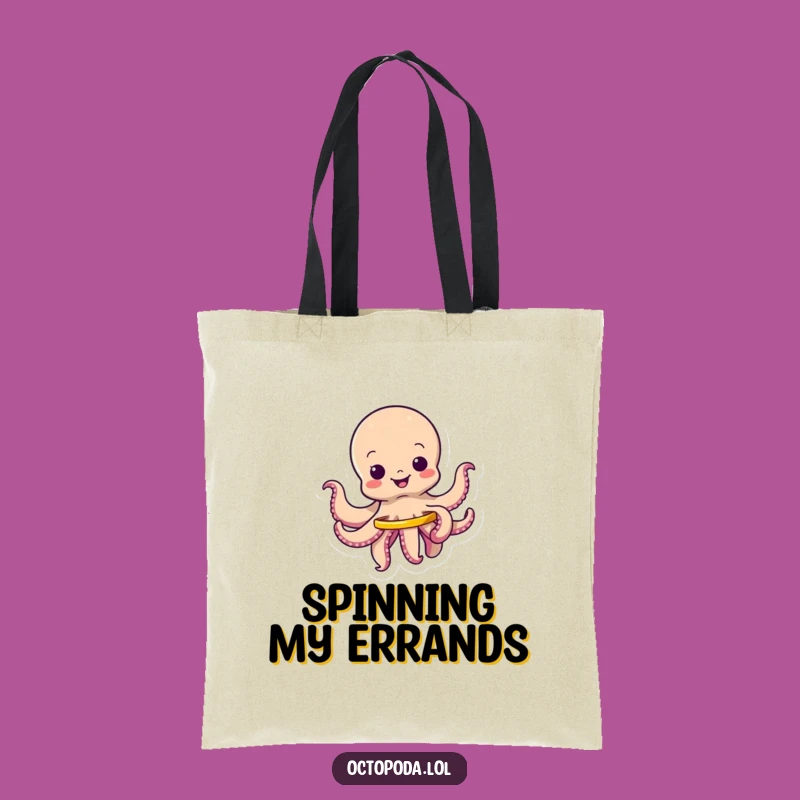 Funny Wiggling Octopus Hula Hoop Tote Bag, Humorous Gift for Active Lifestyles