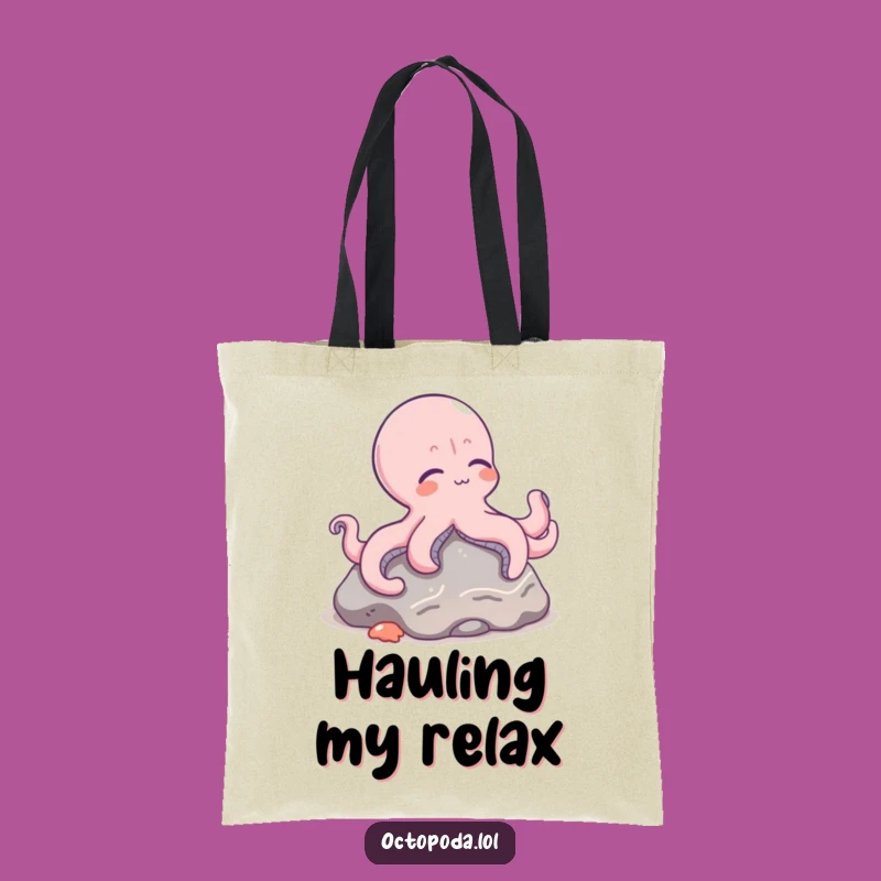 Funny Octopus Chill Tote Bag - Relaxed Cephalopod Seafloor Style