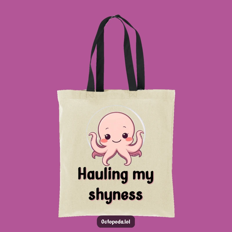 Funny Shy Octopus Tote: Carry Your Charm, Adorable Gift Bag
