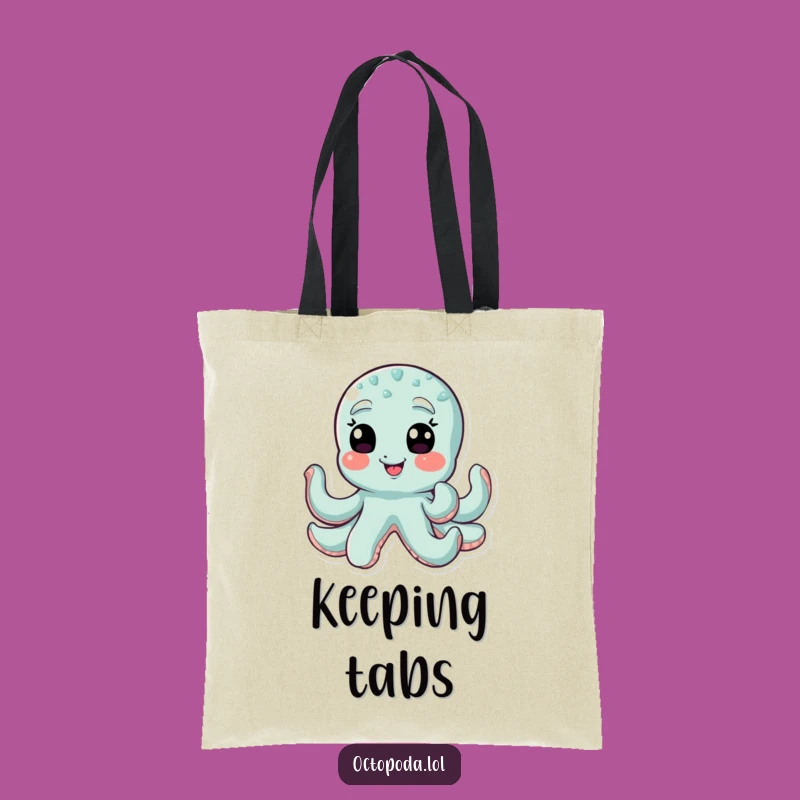 Funny Winking Octopus Tote Bag: Secret Keeper Pouch, Chic Funny Gift for Errands