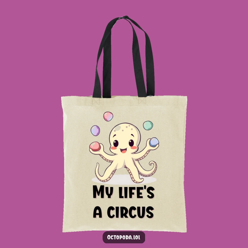 Funny Juggling Octopus Tote Bag: Carry Your Essentials with Playful Dexterity