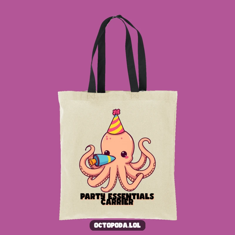 Funny Party Octopus Horn Tote Bag - Hilarious Carry-all for Party Essentials